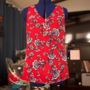 Express Red V-Neck Blouse - Large